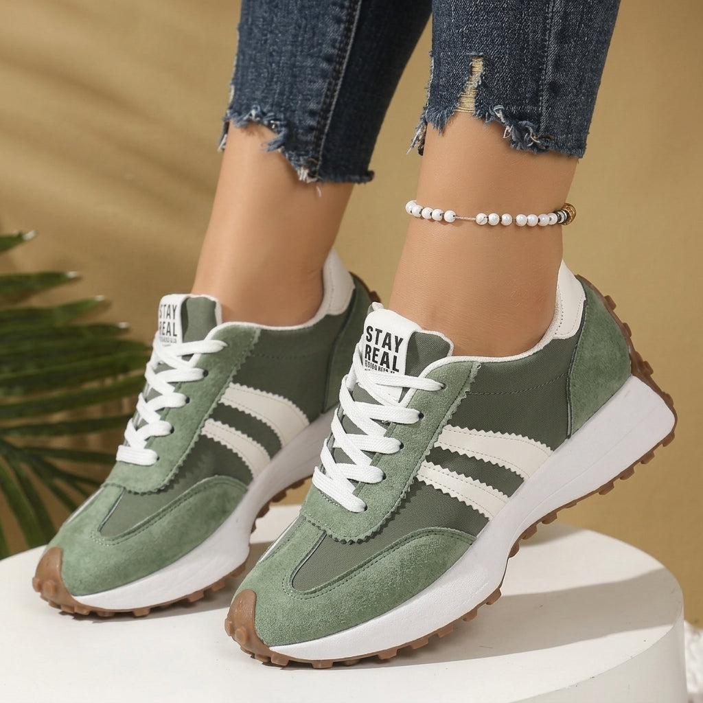 Women's Everyday Orthopedic Knit Walking Sneakers - Green White