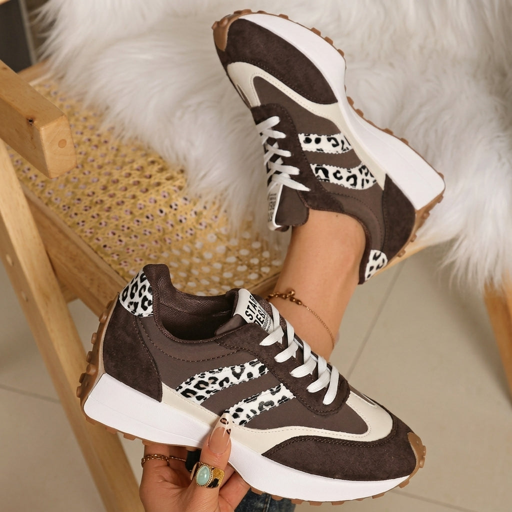 Women's Everyday Orthopedic Knit Walking Sneakers - White Brown