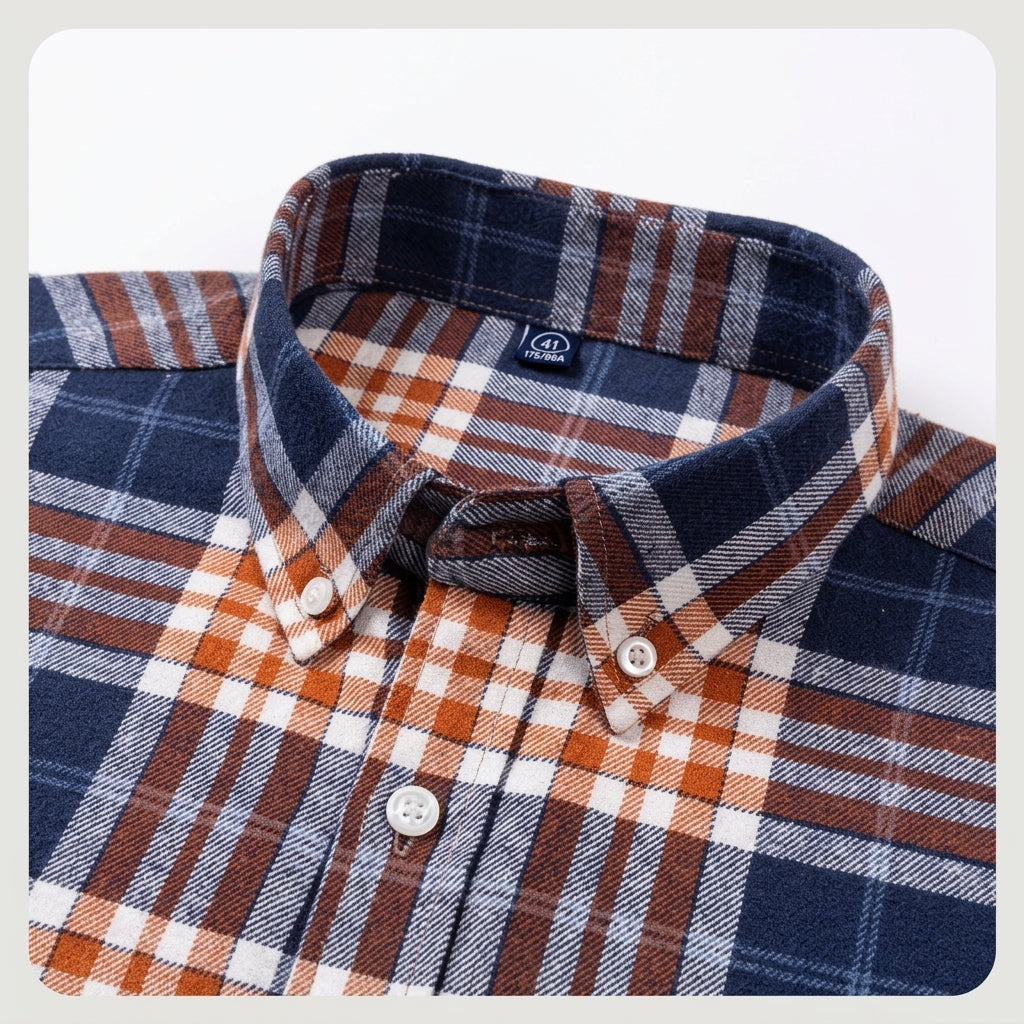 Men's Regular-Fit Long-Sleeve Plaid Button-Down Shirt