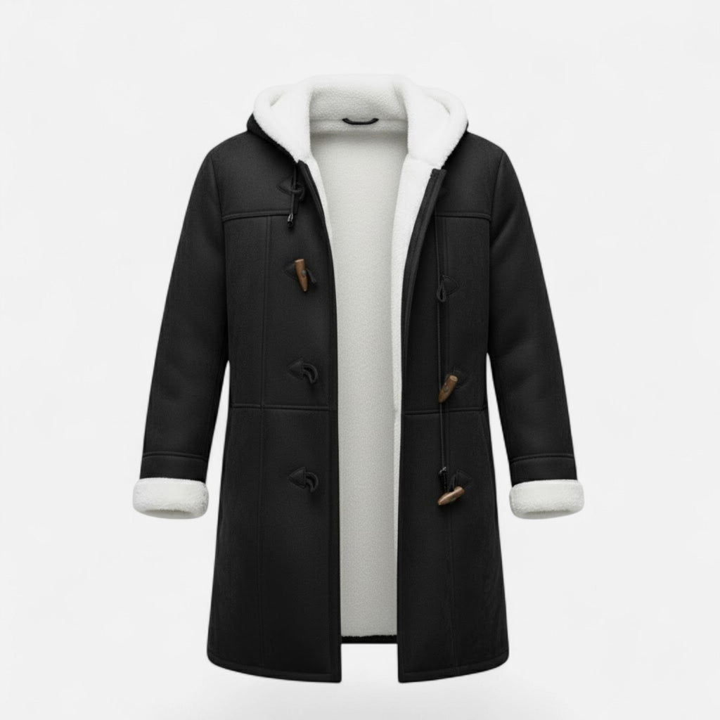 Women's Hooded Button-Front Winter Coat with Pockets