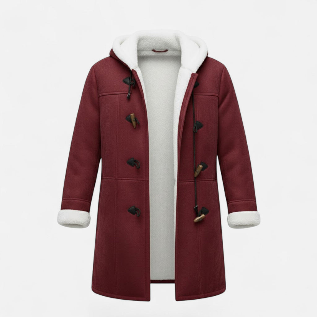 Women's Hooded Button-Front Winter Coat with Pockets