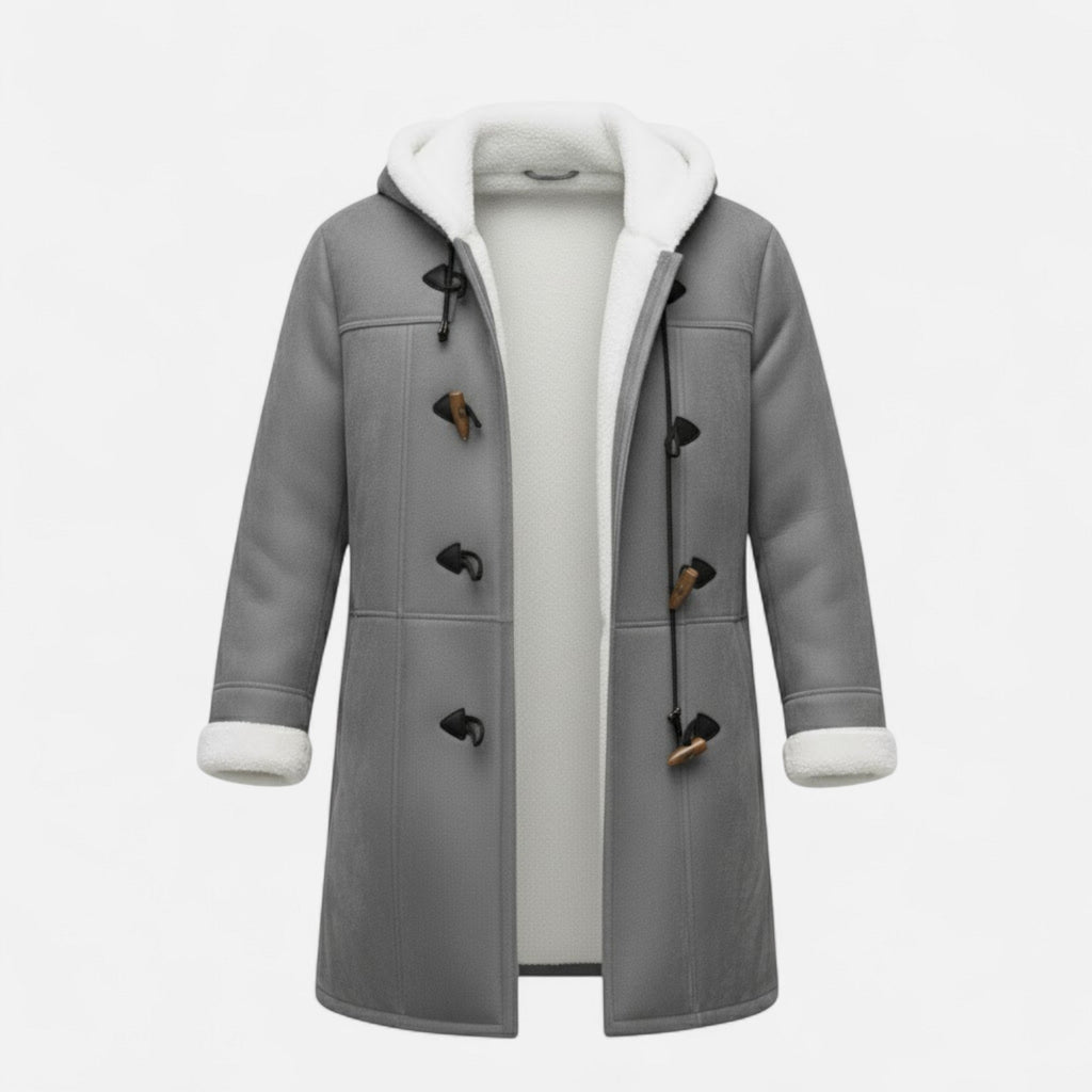 Women's Hooded Button-Front Winter Coat with Pockets