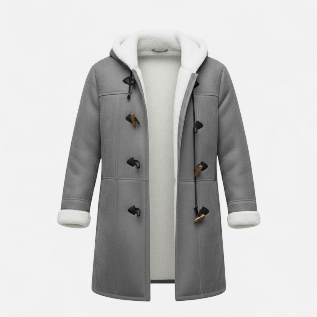 Women's Hooded Button-Front Winter Coat with Pockets