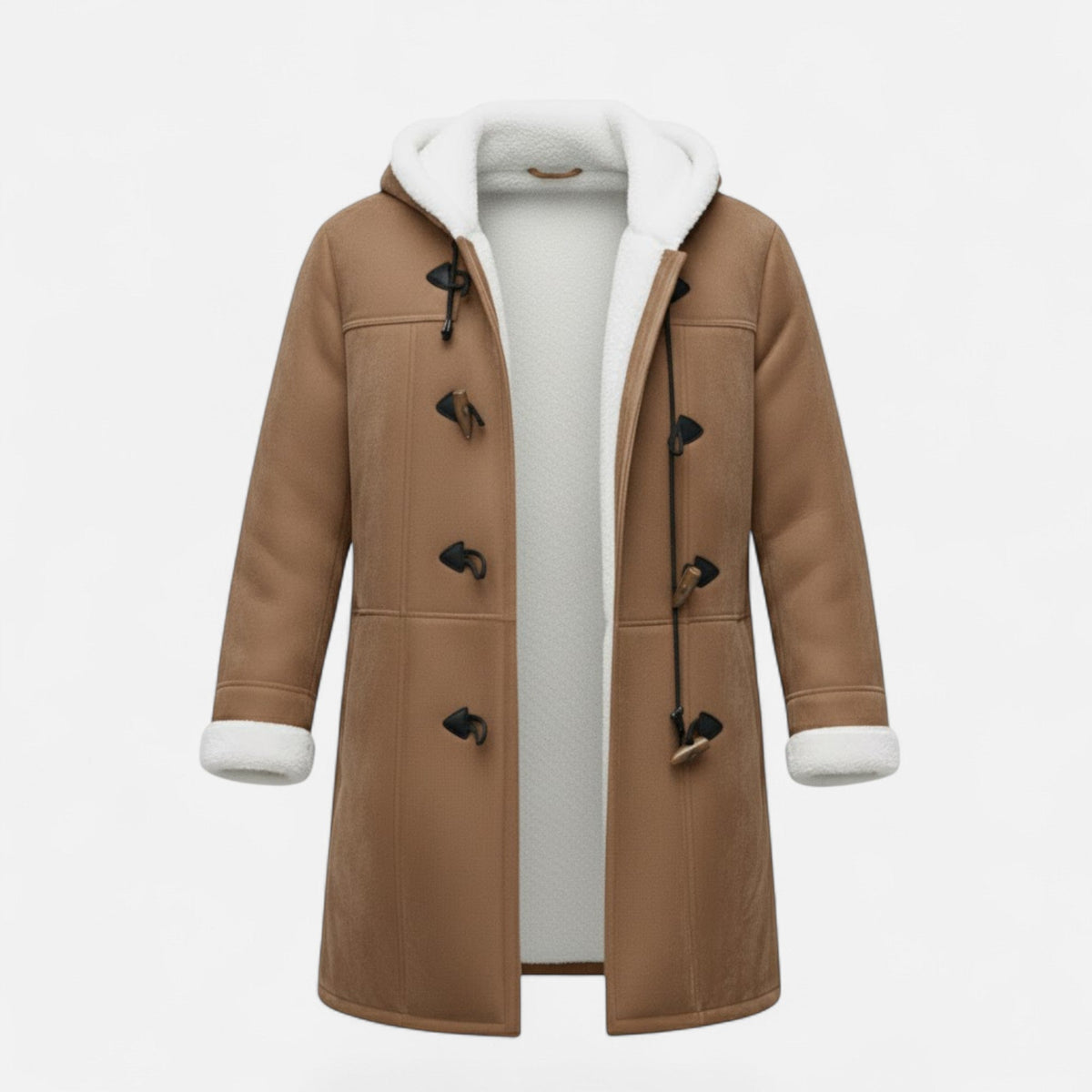 Women's Hooded Button-Front Winter Coat with Pockets