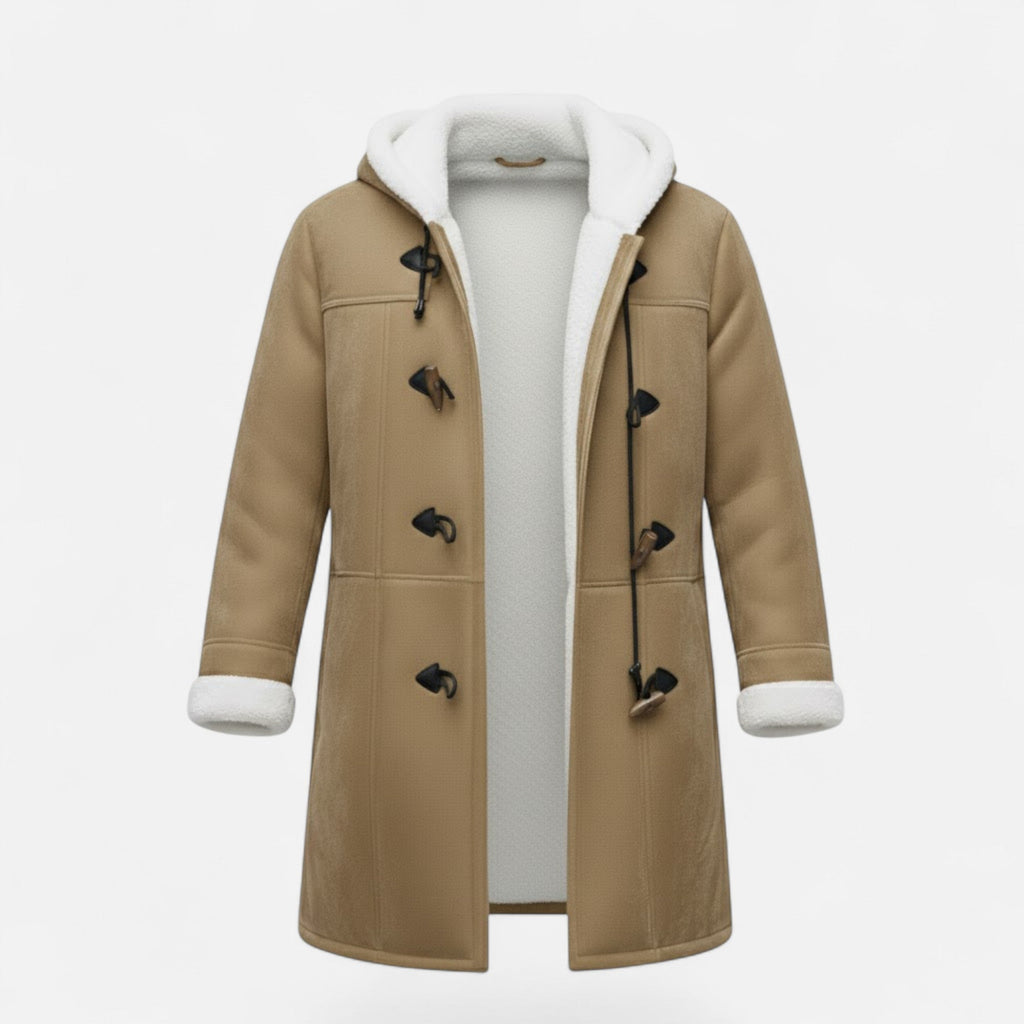 Women's Hooded Button-Front Winter Coat with Pockets