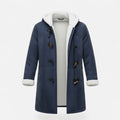 Women's Hooded Button-Front Winter Coat with Pockets