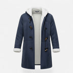 Women's Hooded Button-Front Winter Coat with Pockets
