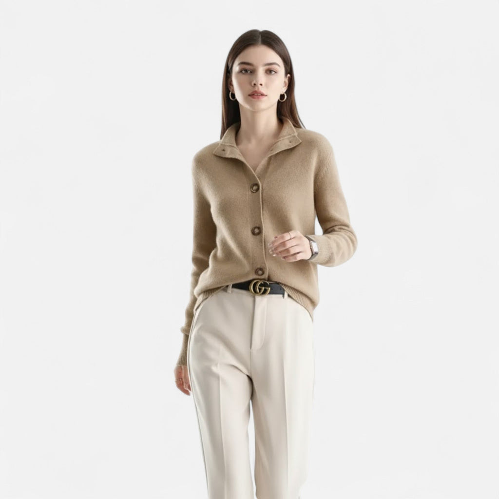 Women's Knit Stand-Collar Short Coat