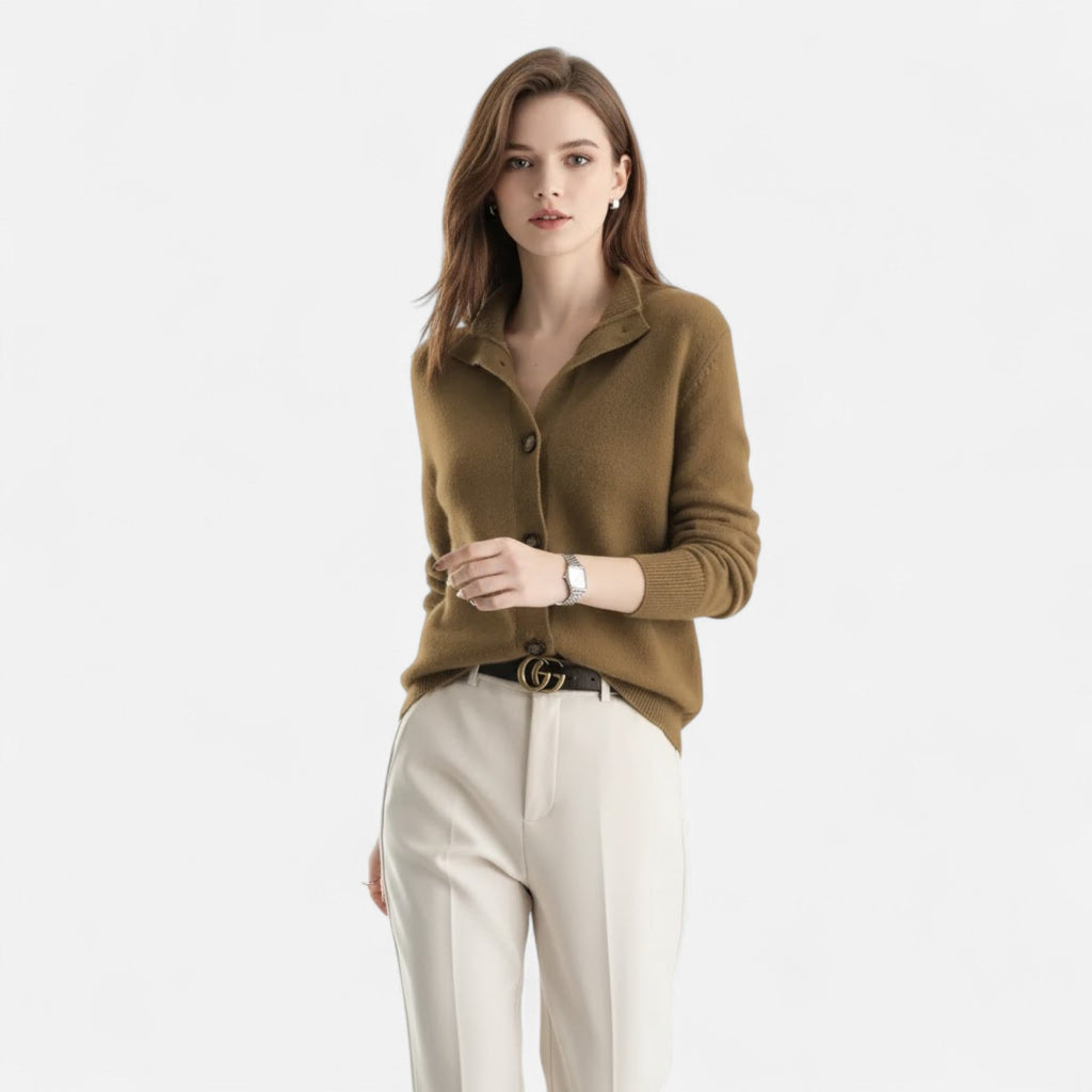Women's Knit Stand-Collar Short Coat