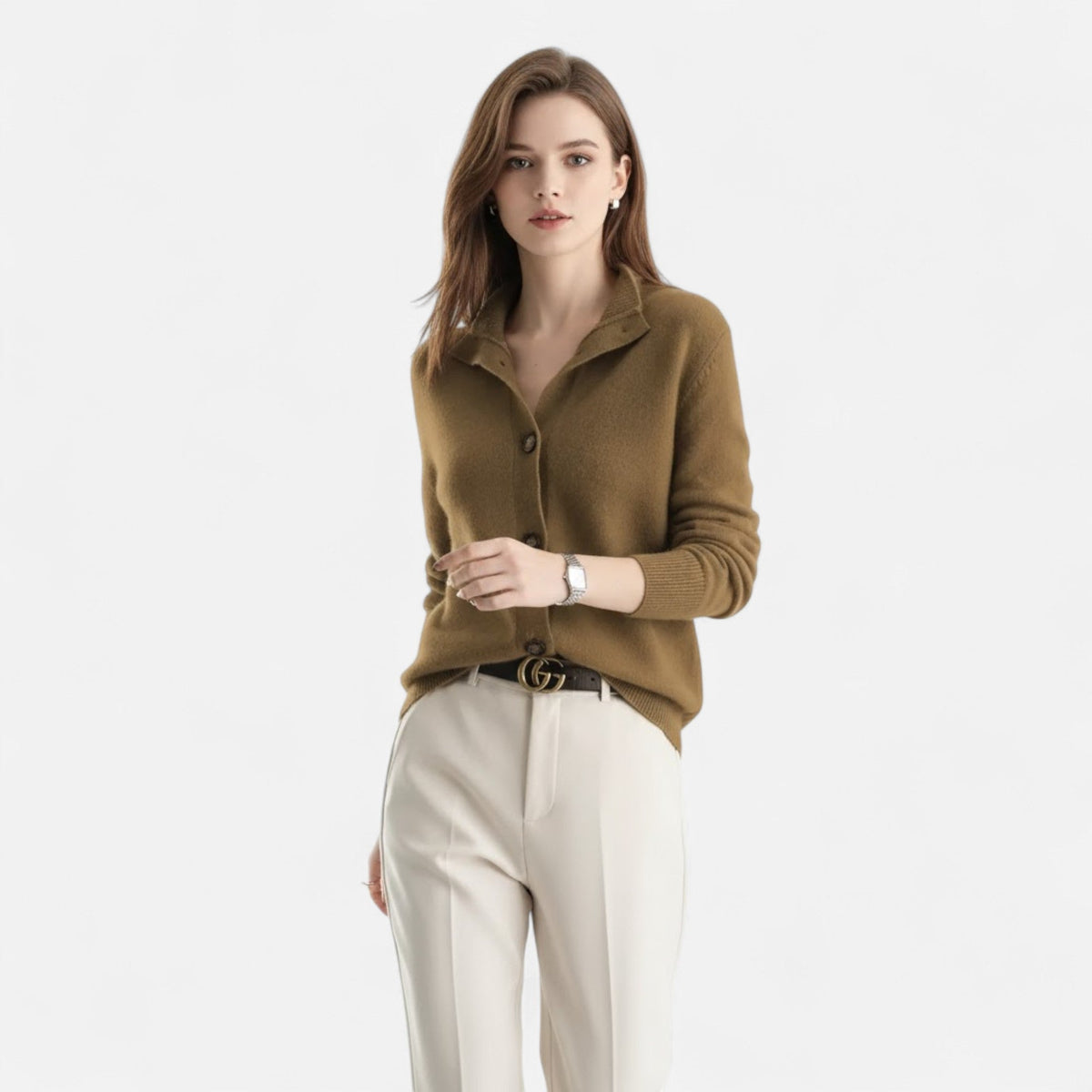 Women's Knit Stand-Collar Short Coat