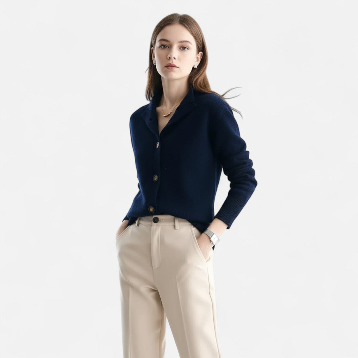 Women's Knit Stand-Collar Short Coat