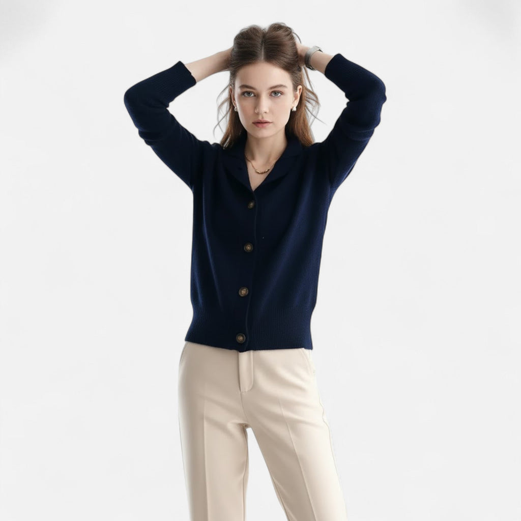 Women's Knit Stand-Collar Short Coat