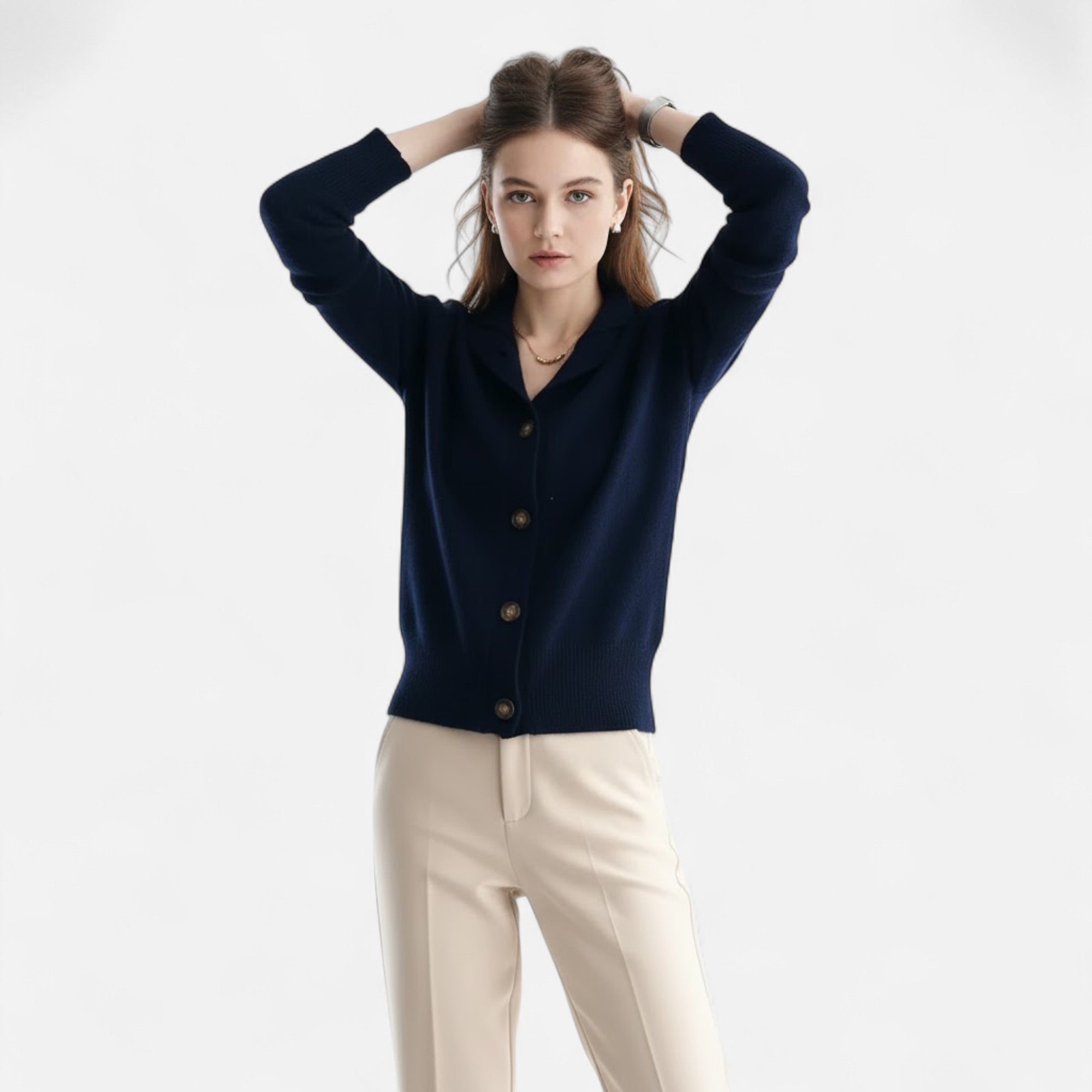 Women's Knit Stand-Collar Short Coat