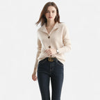 Women's Knit Stand-Collar Short Coat