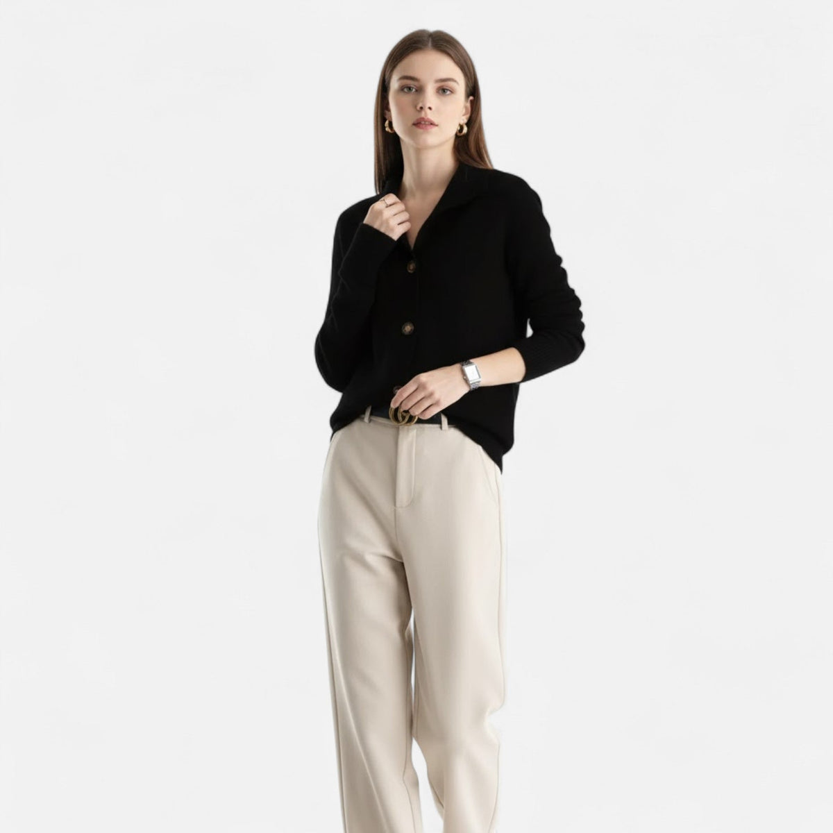 Women's Knit Stand-Collar Short Coat