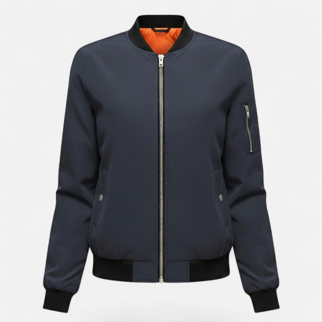 Women's Vintage-Inspired Zip Bomber Jacket