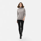 Women's Wool-Blend Turtleneck Sweater – Oversized Thick Knit