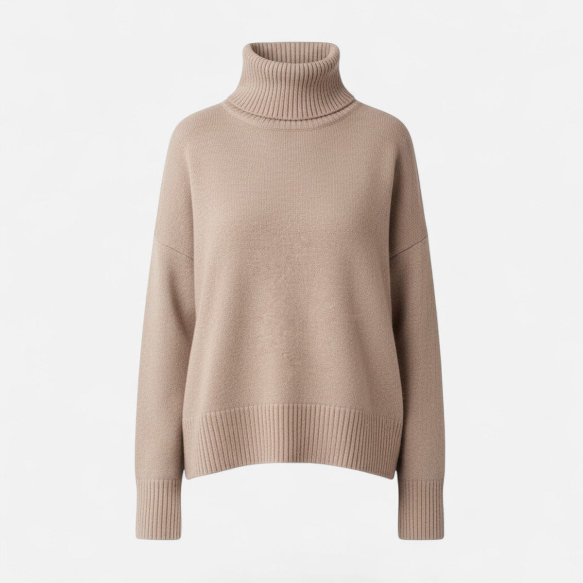 Women's Wool-Blend Turtleneck Sweater – Oversized Thick Knit