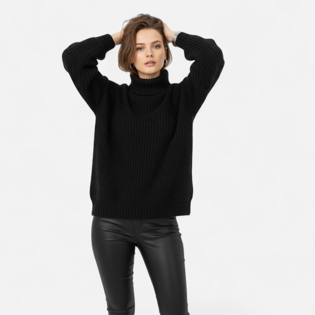 Women's Wool-Blend Turtleneck Sweater – Classic Knit