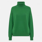 Women's Wool-Blend Turtleneck Sweater – Oversized Thick Knit