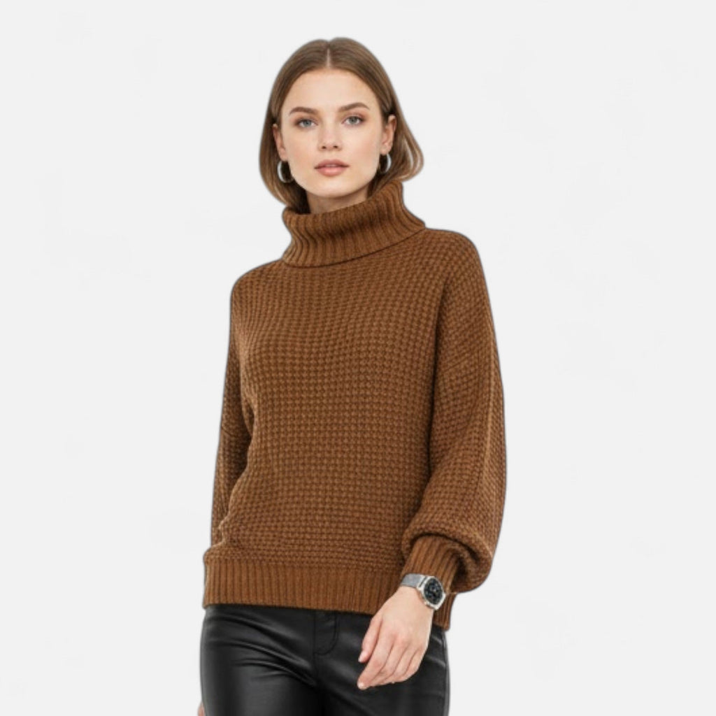 Women's Wool-Blend Turtleneck Sweater – Classic Knit