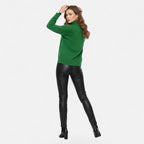 Women's Wool-Blend Turtleneck Sweater – Oversized Thick Knit