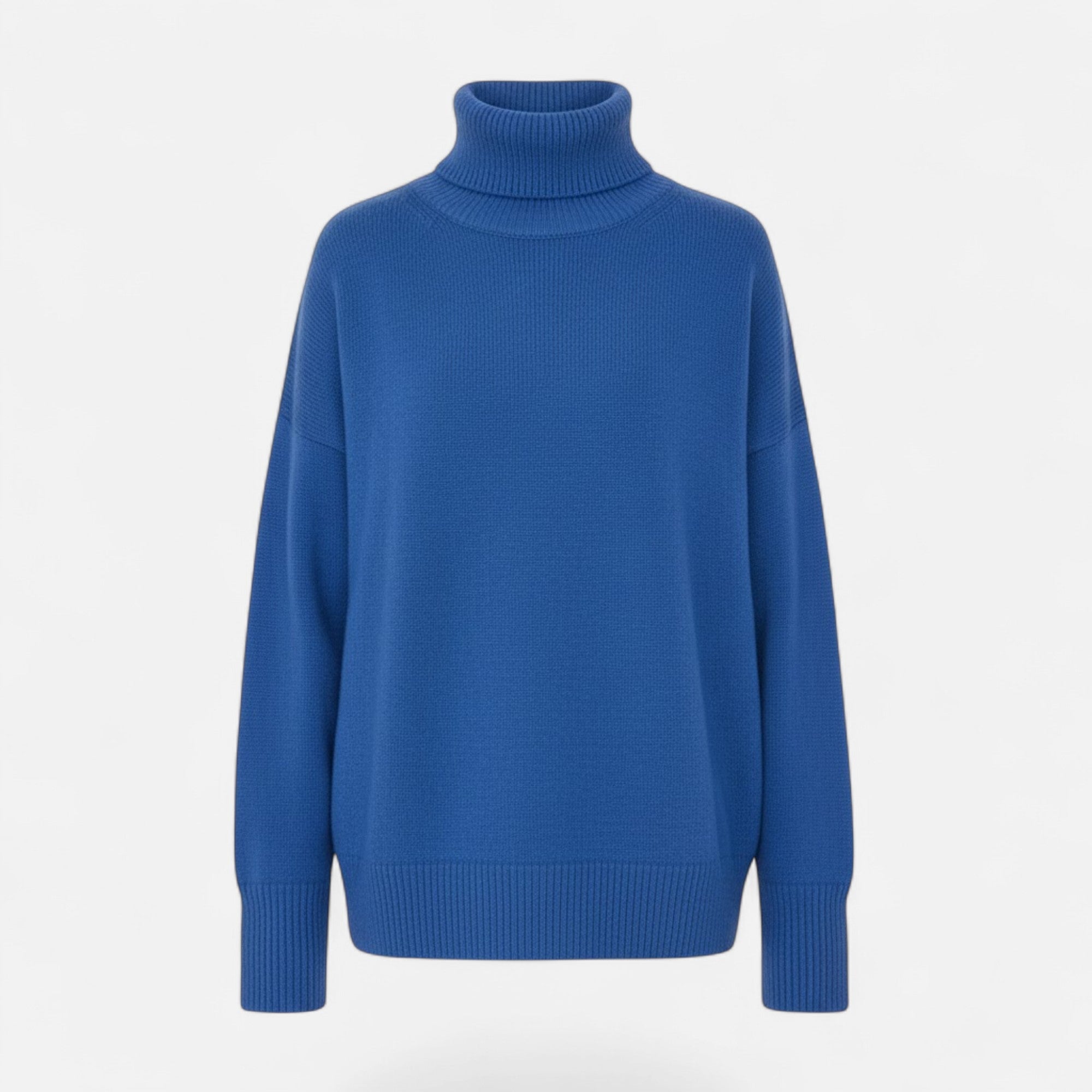 Women's Wool-Blend Turtleneck Sweater – Oversized Thick Knit
