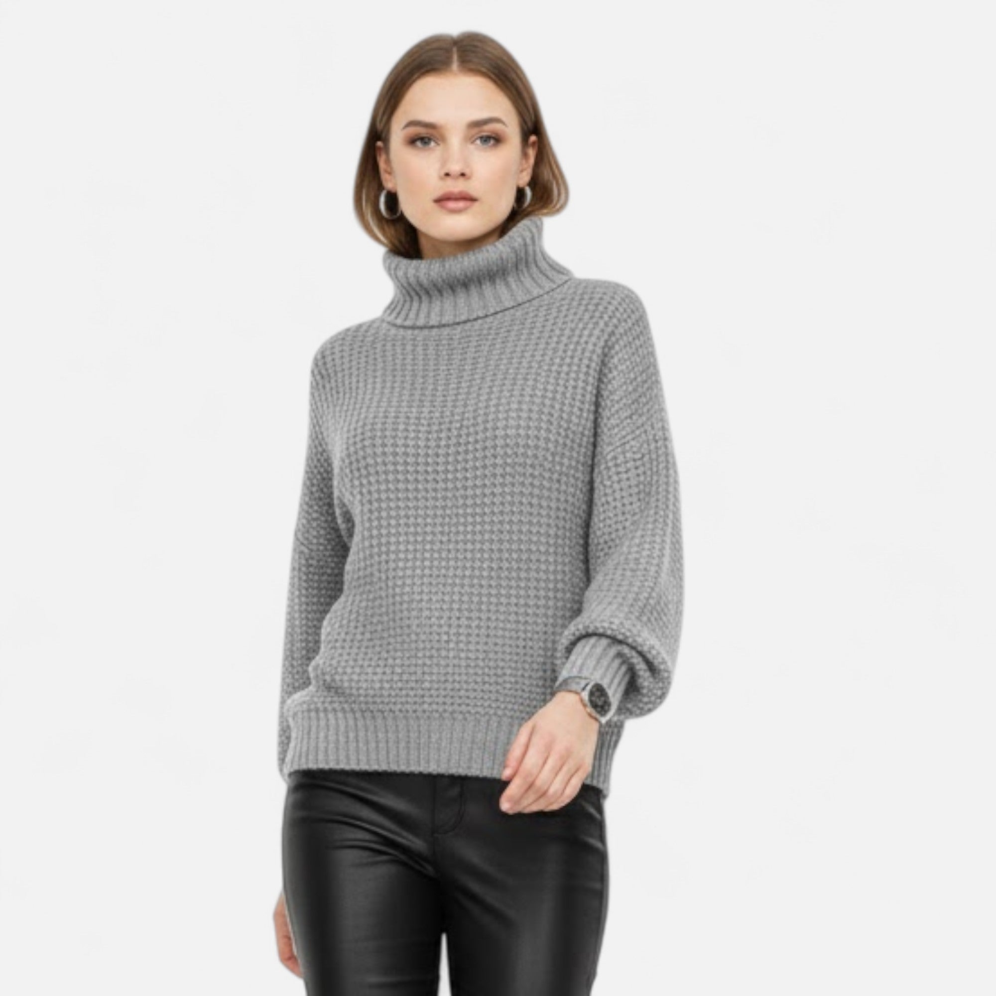 Women's Wool-Blend Turtleneck Sweater – Classic Knit