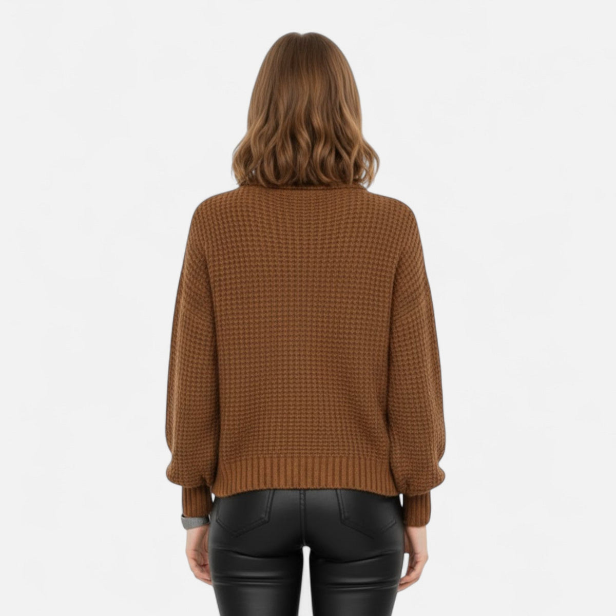 Women's Wool-Blend Turtleneck Sweater – Classic Knit