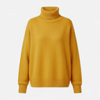 Women's Wool-Blend Turtleneck Sweater – Oversized Thick Knit