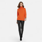 Women's Wool-Blend Turtleneck Sweater – Oversized Thick Knit