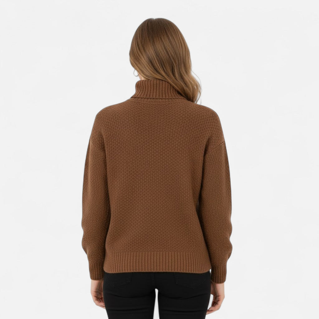 Women's Wool-Blend Turtleneck Sweater – Classic Knit