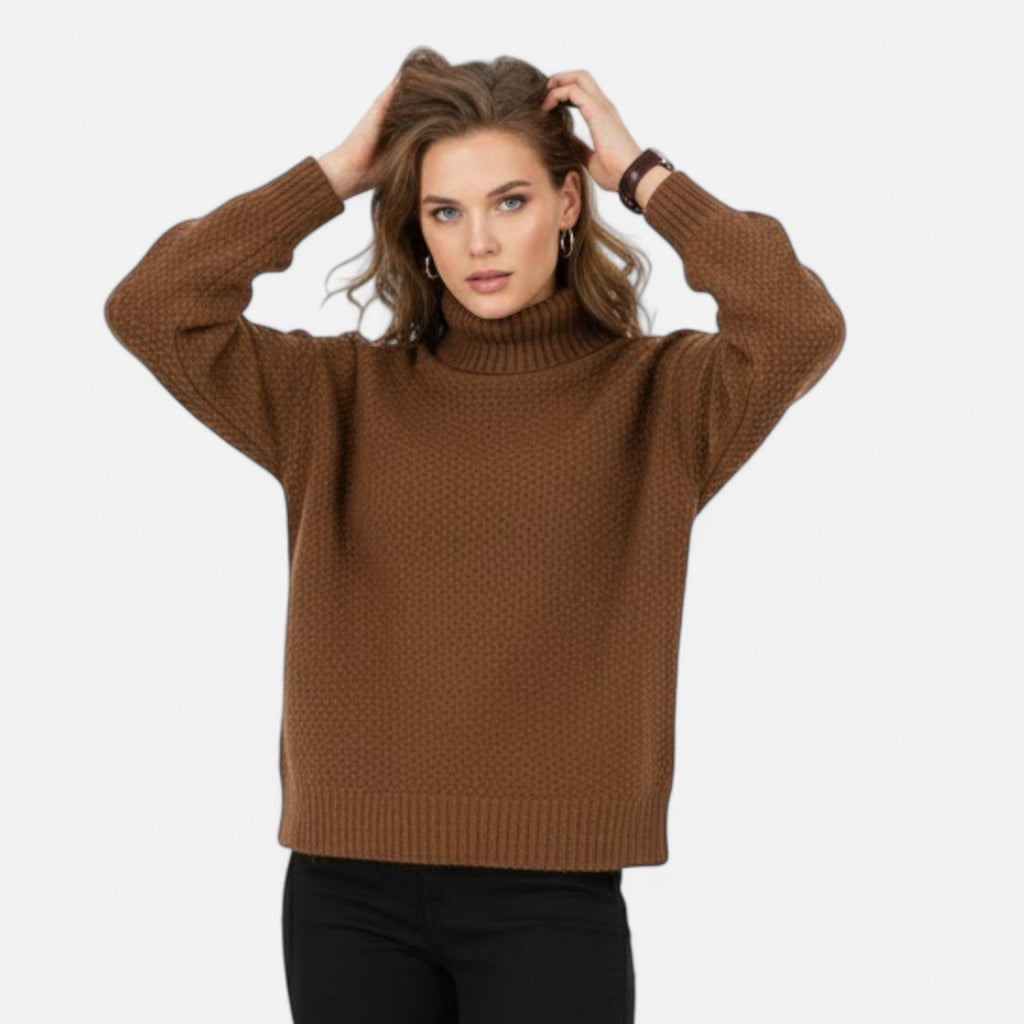 Women's Wool-Blend Turtleneck Sweater – Classic Knit