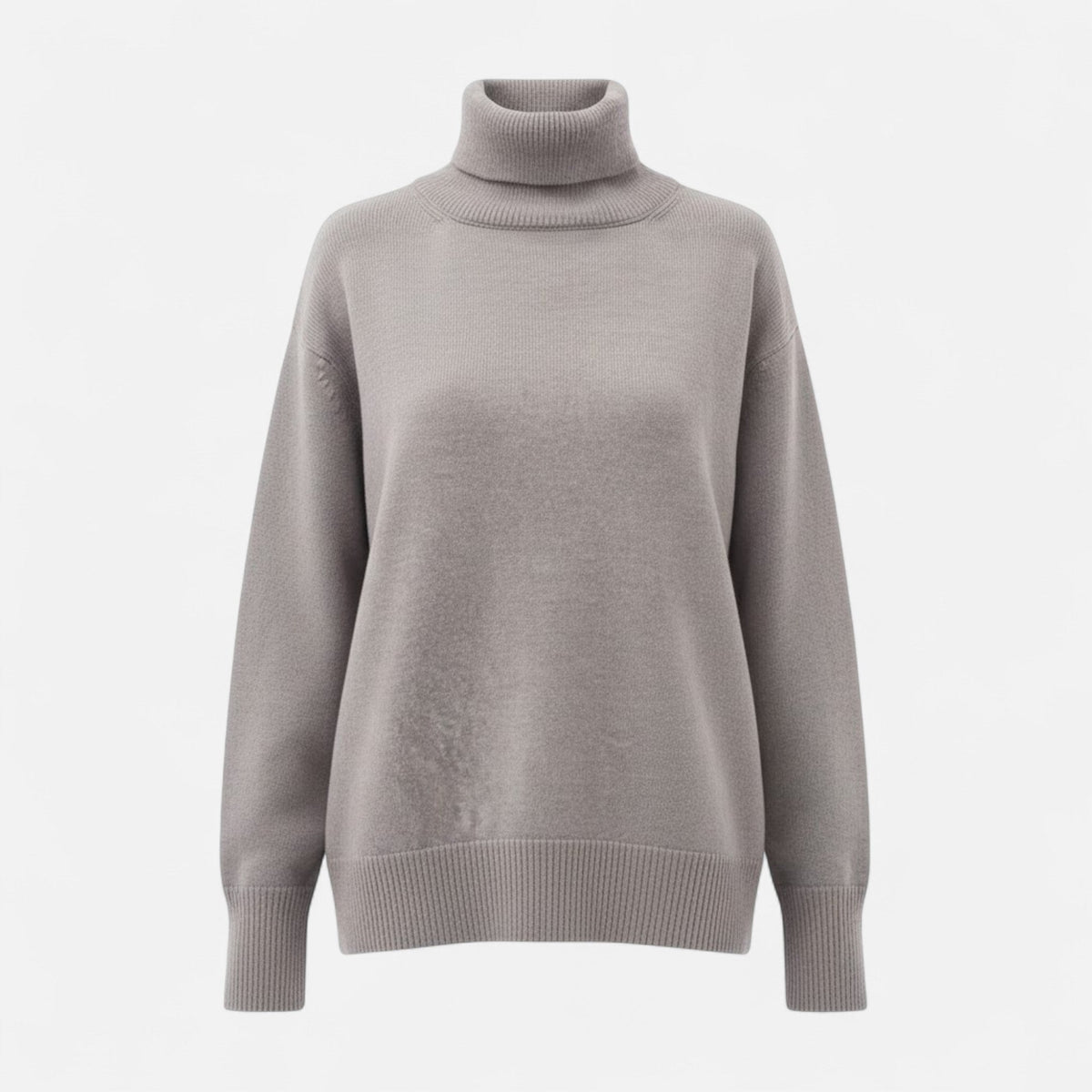 Women's Wool-Blend Turtleneck Sweater – Oversized Thick Knit
