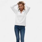 Women's Zipper Stand-Collar Knit Sweaters