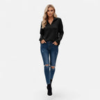 Women's Zipper Stand-Collar Knit Sweaters