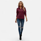 Women's Zipper Stand-Collar Knit Sweaters