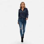 Women's Zipper Stand-Collar Knit Sweaters