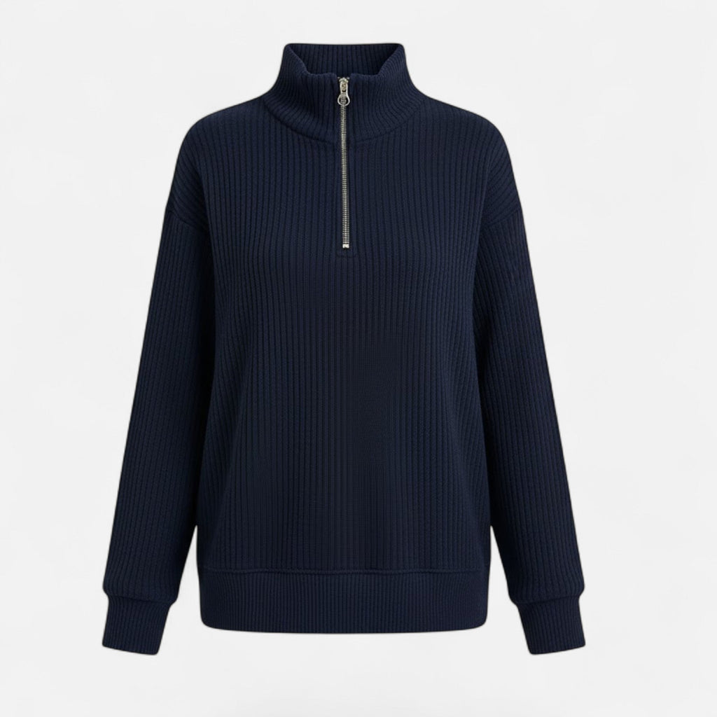 Women's Zipper Stand-Collar Knit Sweaters