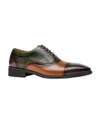 Men's Perforated Cap Toe Formal Lace Up Dress Shoes