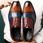 Men's Perforated Cap Toe Formal Lace Up Dress Shoes