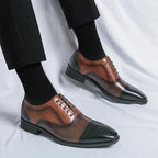 Men's Perforated Cap Toe Formal Lace Up Dress Shoes