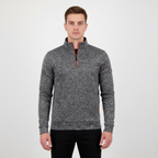 Men's Marled Quarter Zip Sweater with Funnel Neck