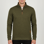 Men's Marled Quarter Zip Sweater with Funnel Neck