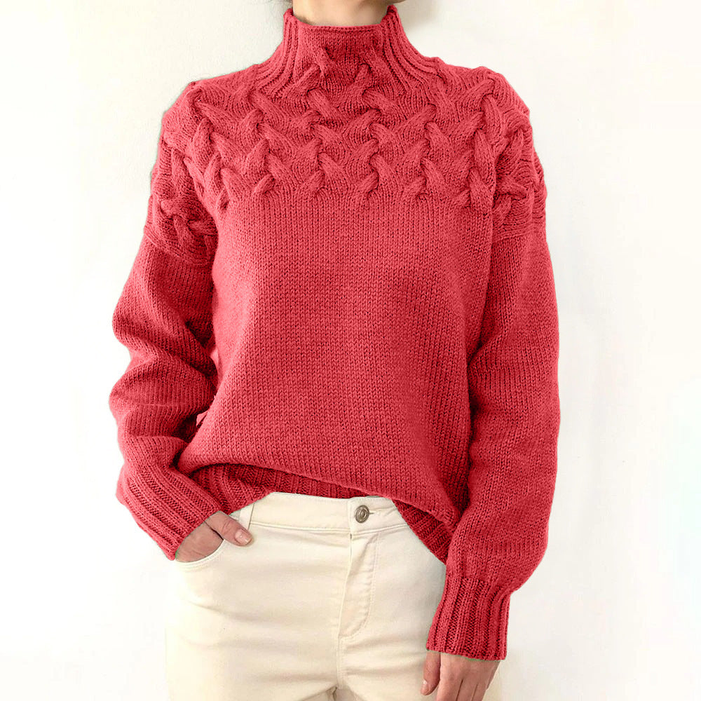 Women's Cable Knit Turtleneck Sweater