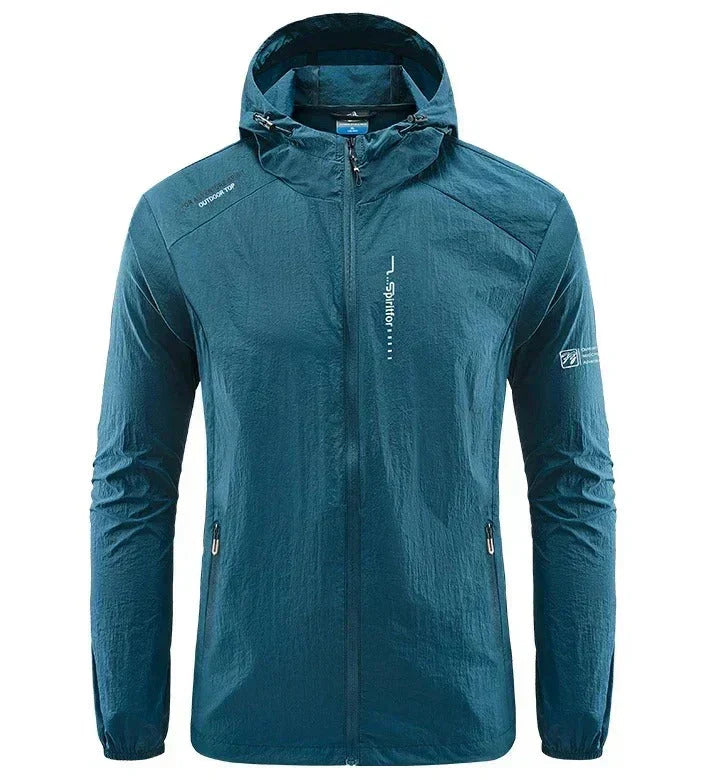 Men's Ultra Lightweight Hooded Summer Jacket Windproof Sun Resistant