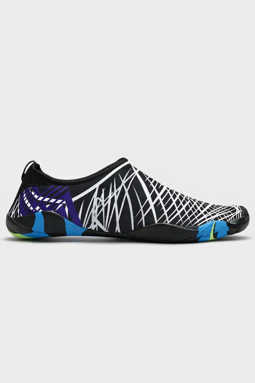 Men's Water Shoes with Flexible Sole and Printed Upper