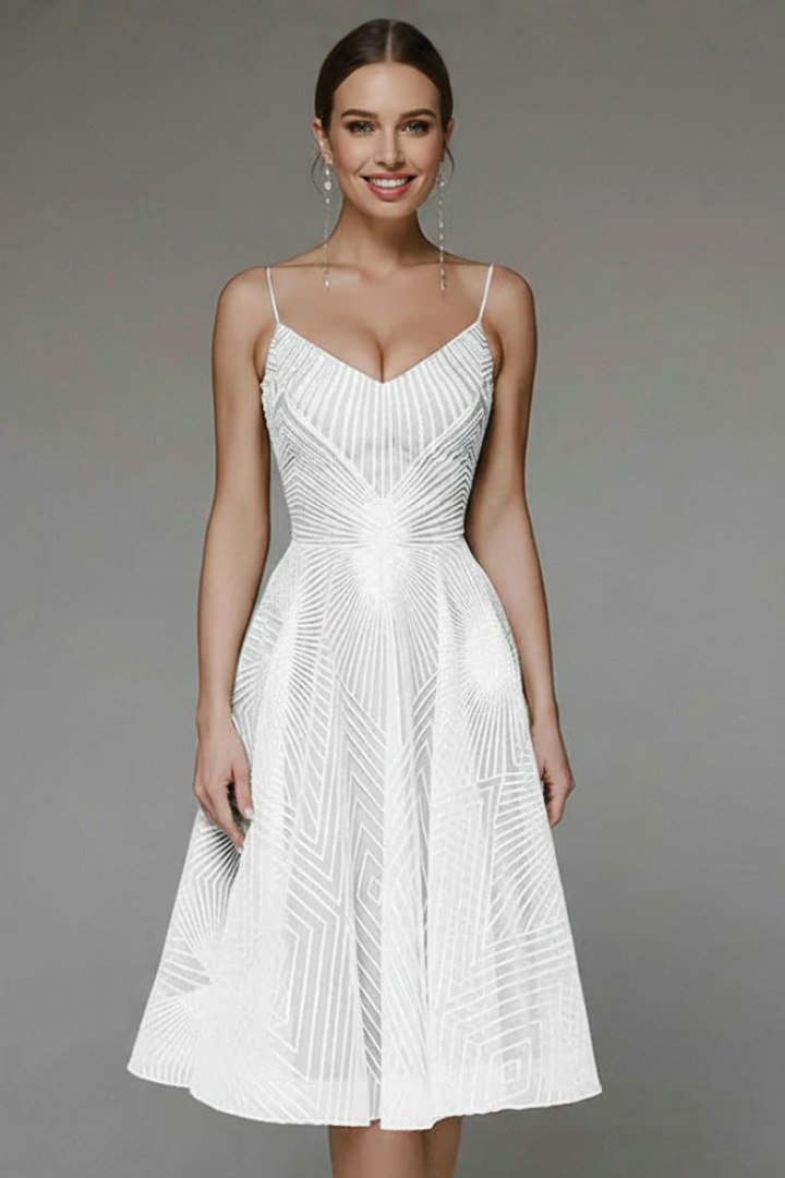 Women's Fit and Flare Midi Dress – Spaghetti