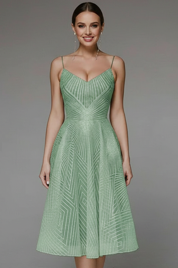 Women's Fit and Flare Midi Dress – Spaghetti