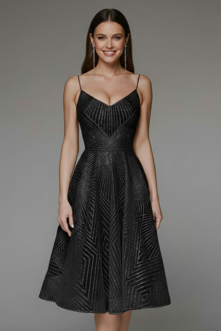 Women's Fit and Flare Midi Dress – Spaghetti
